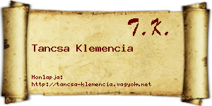 Tancsa Klemencia névjegykártya